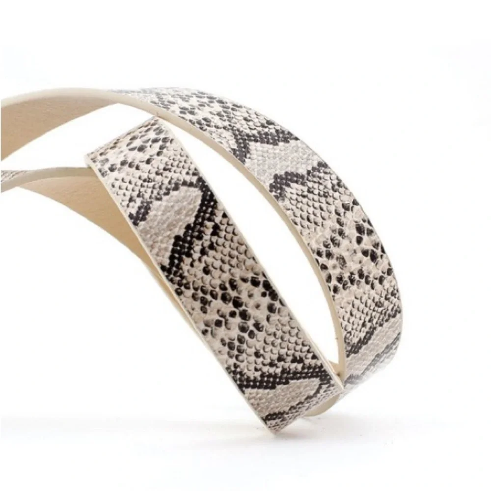 Neutral Snakeskin Print Belt (U411)